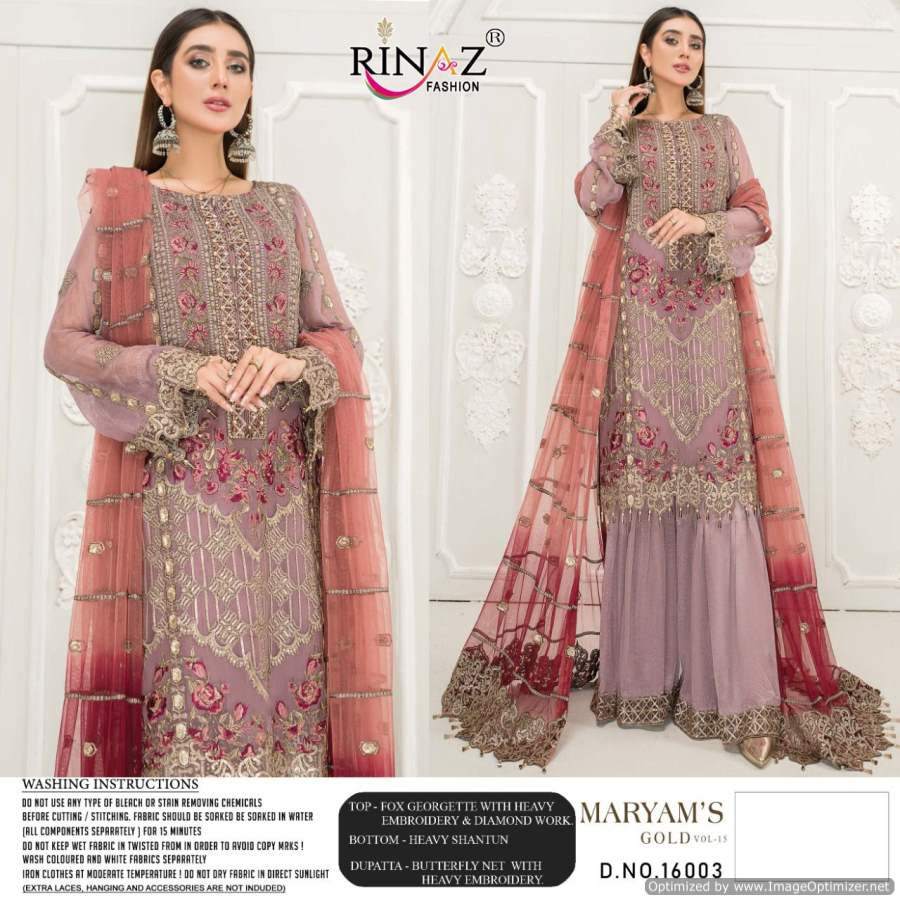 Rinaz Maryams Gold 15 Festive Wear Georgette Heavy Designer Pakistani Salwar Kameez